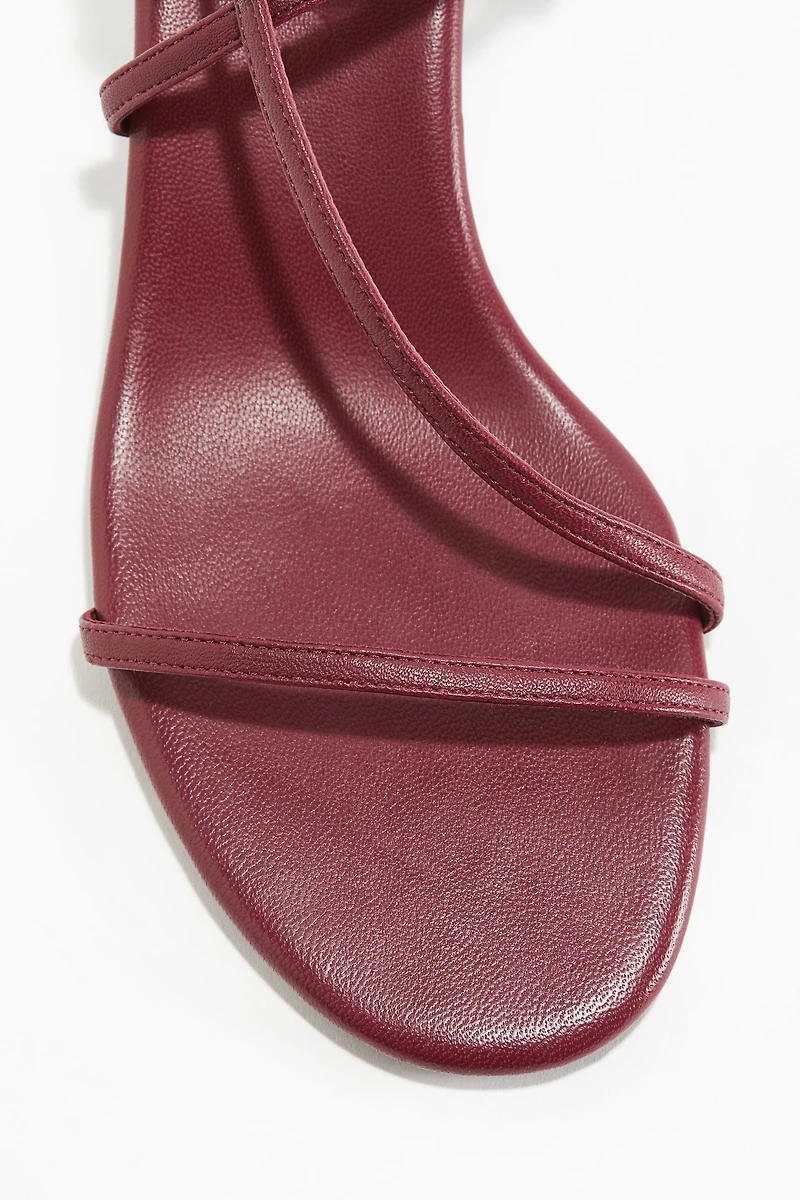 Kitten-Heeled Leather Sandals