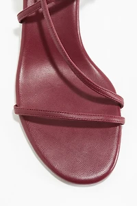 Kitten-Heeled Leather Sandals