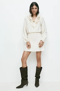 Flounced crêpe dress