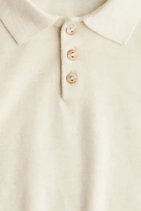 Silk-Blend Polo Sweater