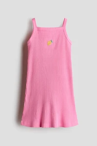 Embroidered-Detail Strappy Dress