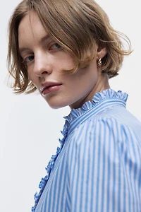 Blouse volantée en popeline