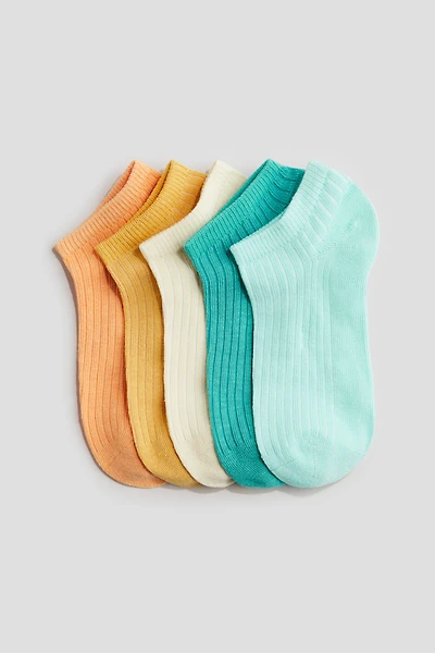 5-Pack Rib-Knit Ankle Socks