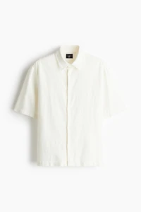 Loose-Fit Short-Sleeved Linen-Blend Shirt