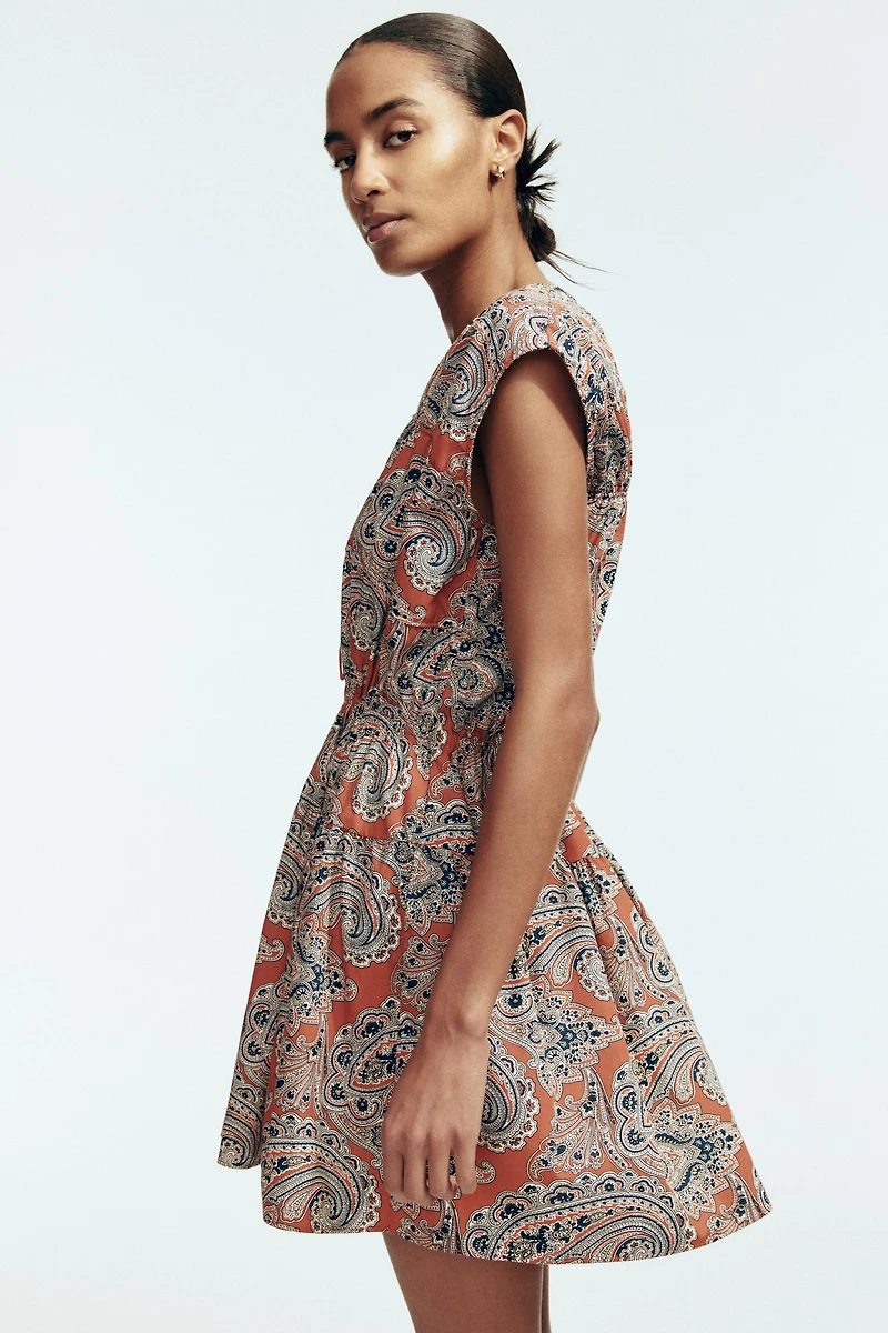 Drawstring-Detail Poplin Dress