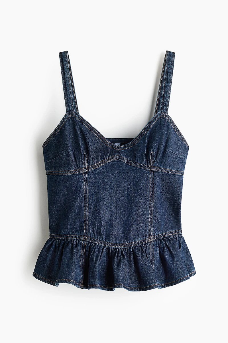 Denim Peplum Top