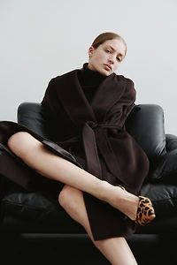 Kitten-Heeled Leather Slingbacks