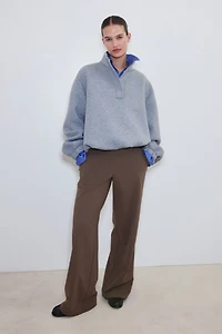 Four-Way Stretch Wide-Cut Pants