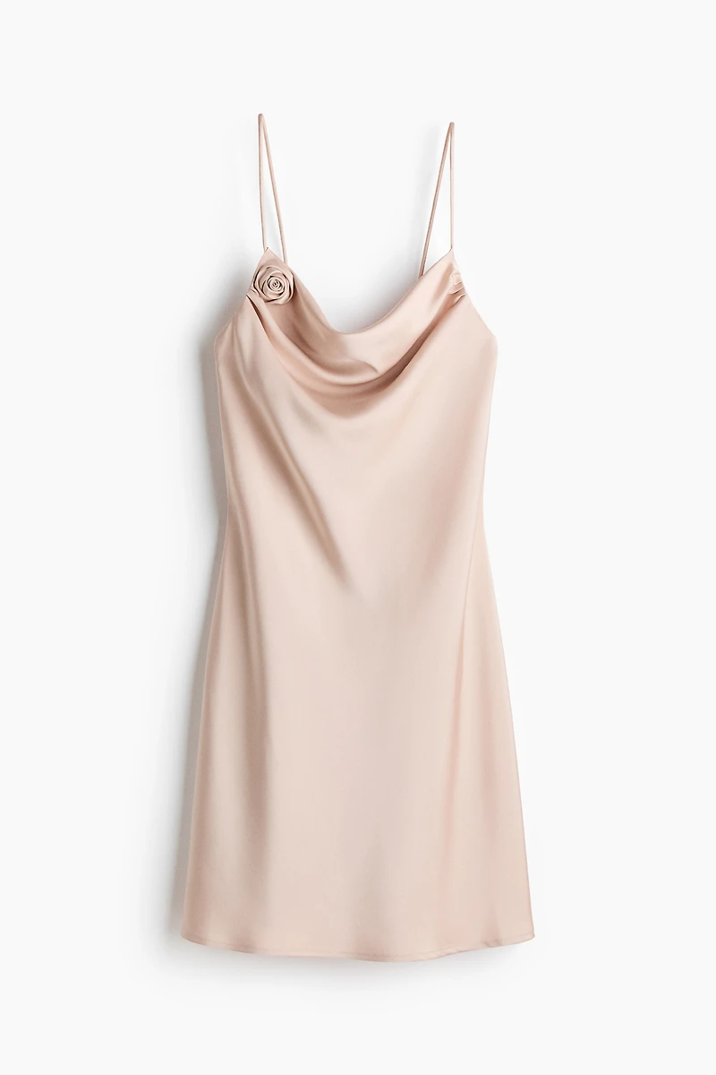 Tie-Detail Satin Slip Dress