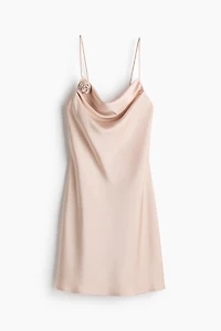 Tie-Detail Satin Slip Dress
