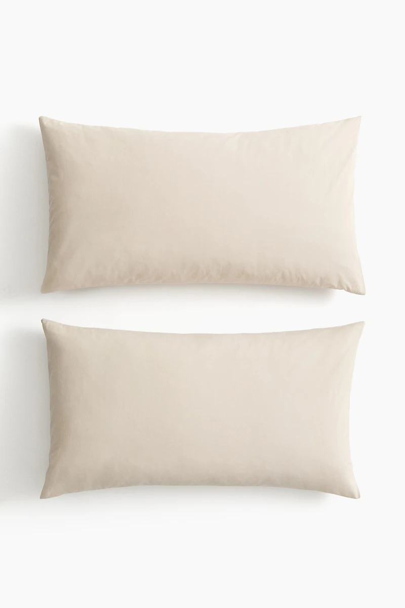 Lot de 2 taies d'oreiller en coton