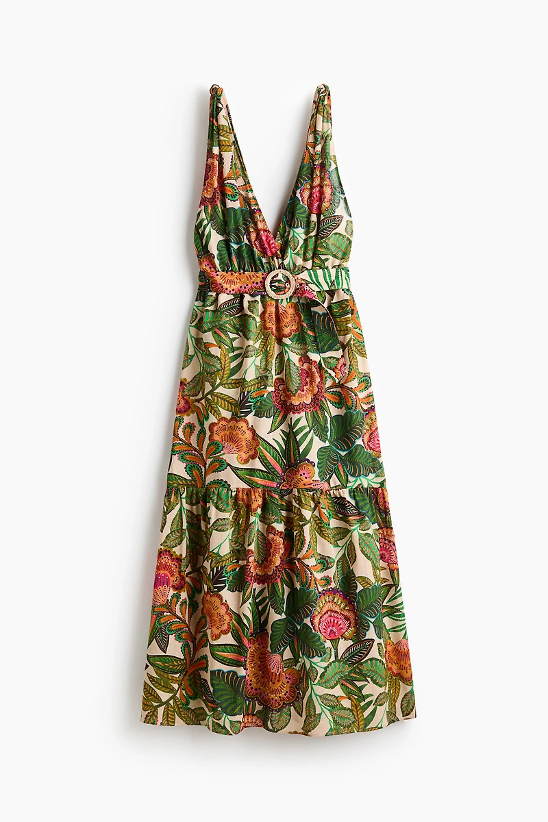Cotton Dress with Belt