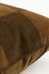 Checked Velvet Cushion Cover