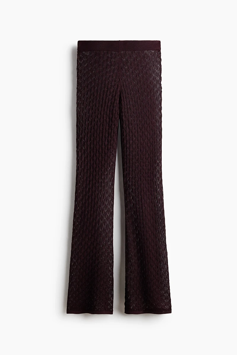 Pantalon scintillant en tricot pointelle