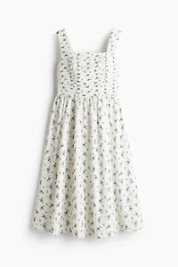 Pintuck-Detail Dress with Flared Skirt