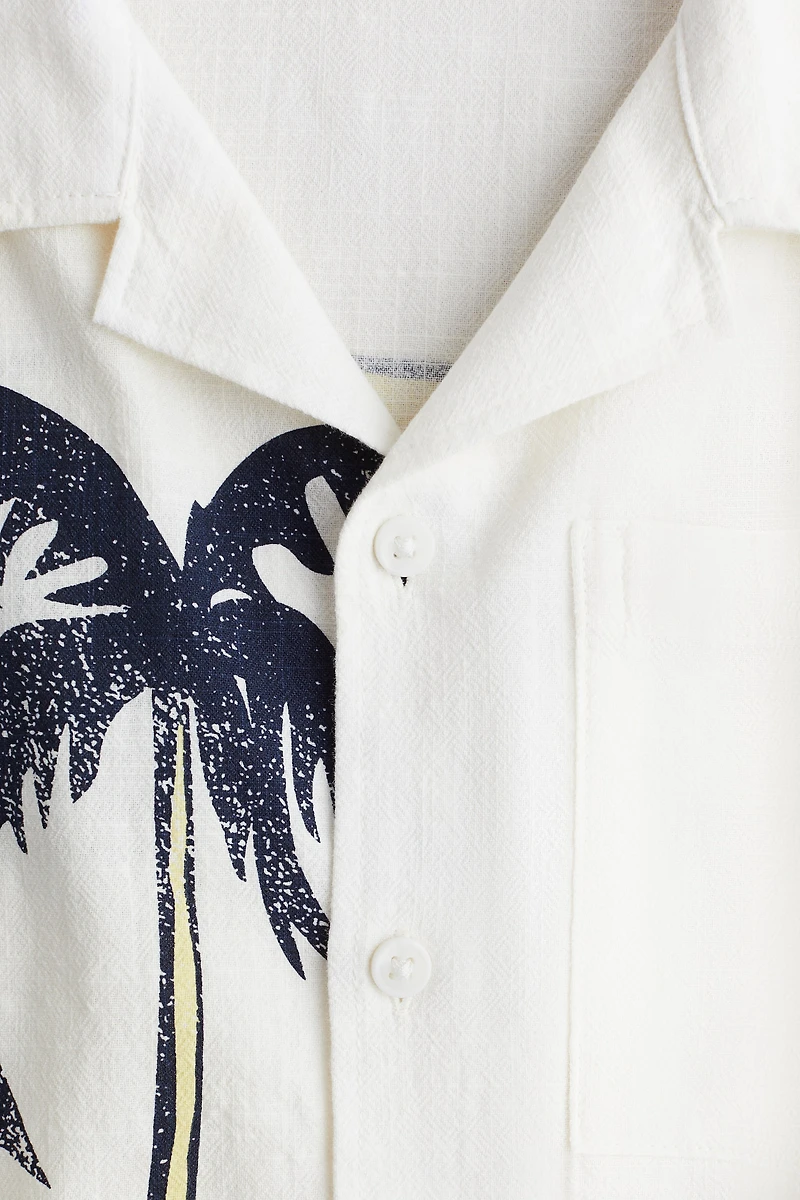 Chemise en coton à col cubain