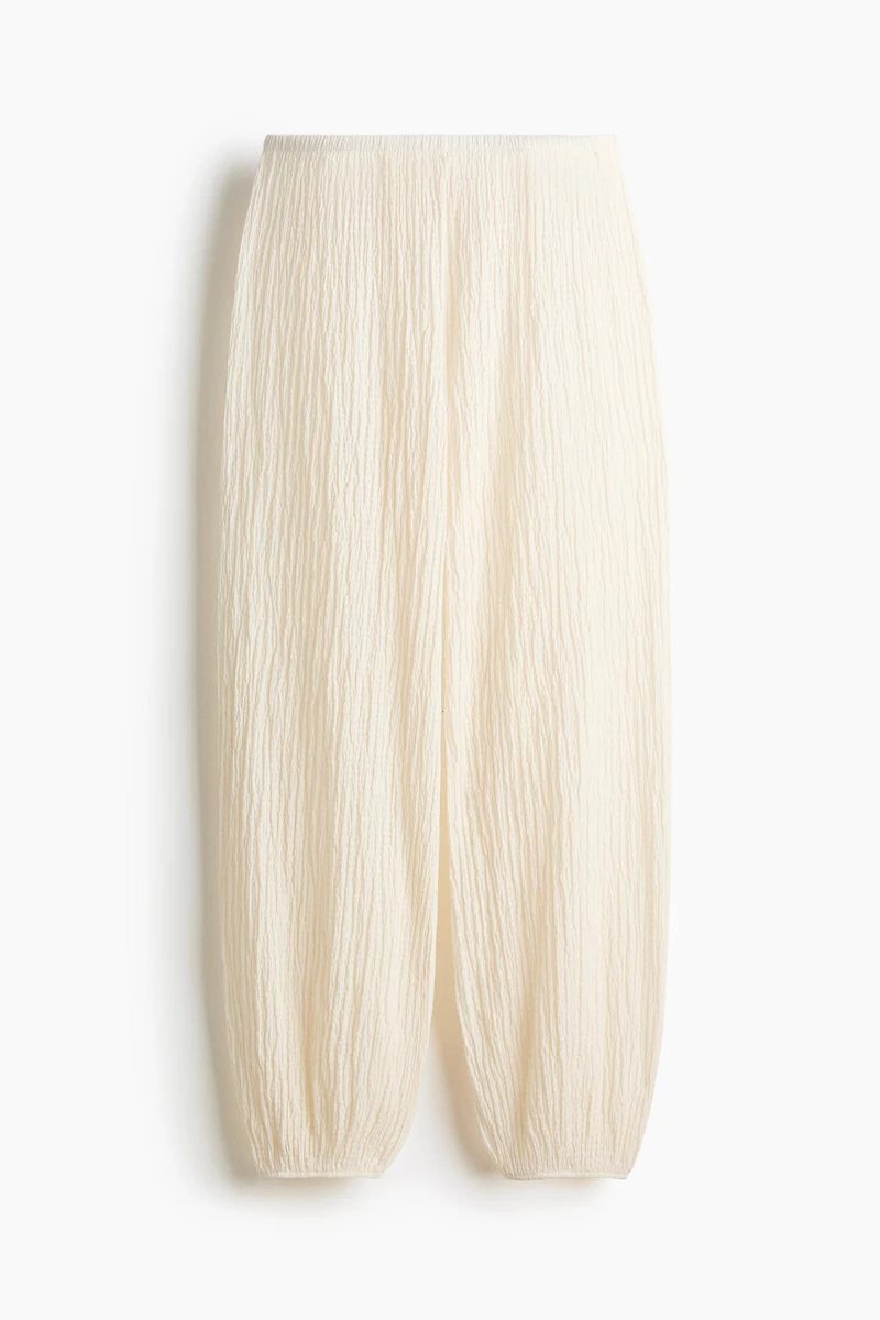 Crinkled Balloon-Leg Pants