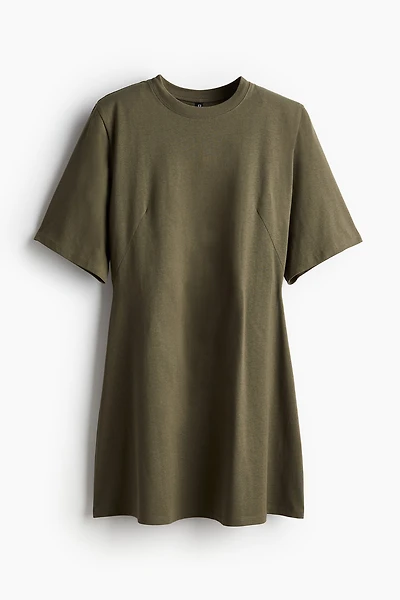 Shoulder-pad T-shirt Dress