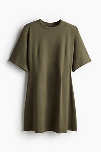Shoulder-pad T-shirt Dress