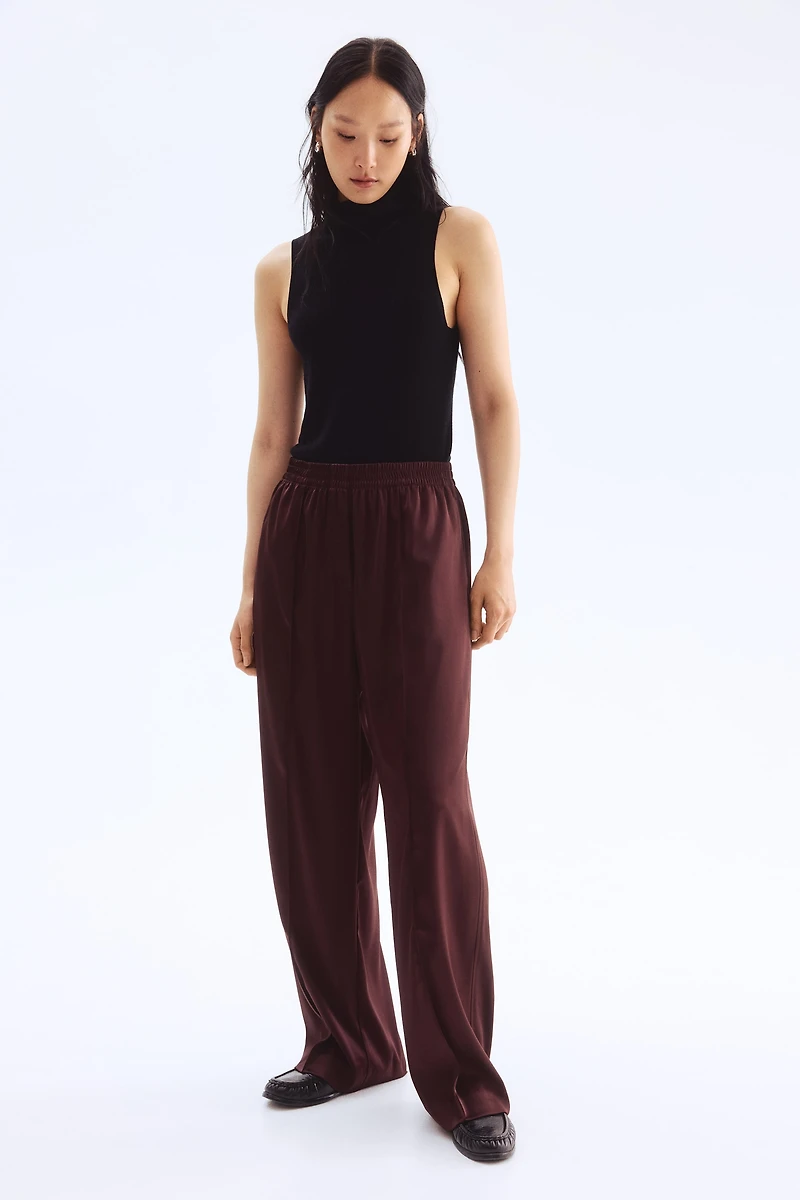 Wide Crease-Detail Pants