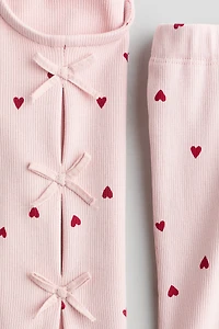 2-Piece Ribbed Cotton Set