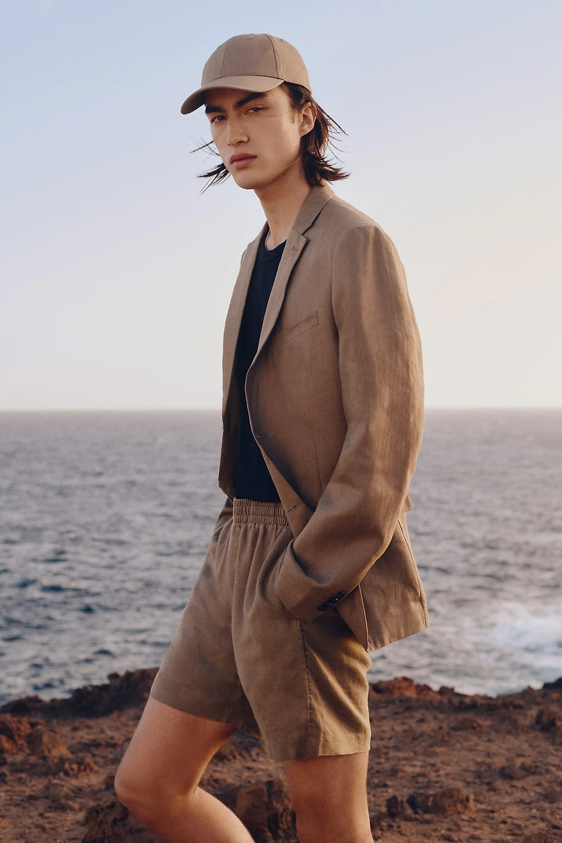 Regular-Fit Linen Shorts