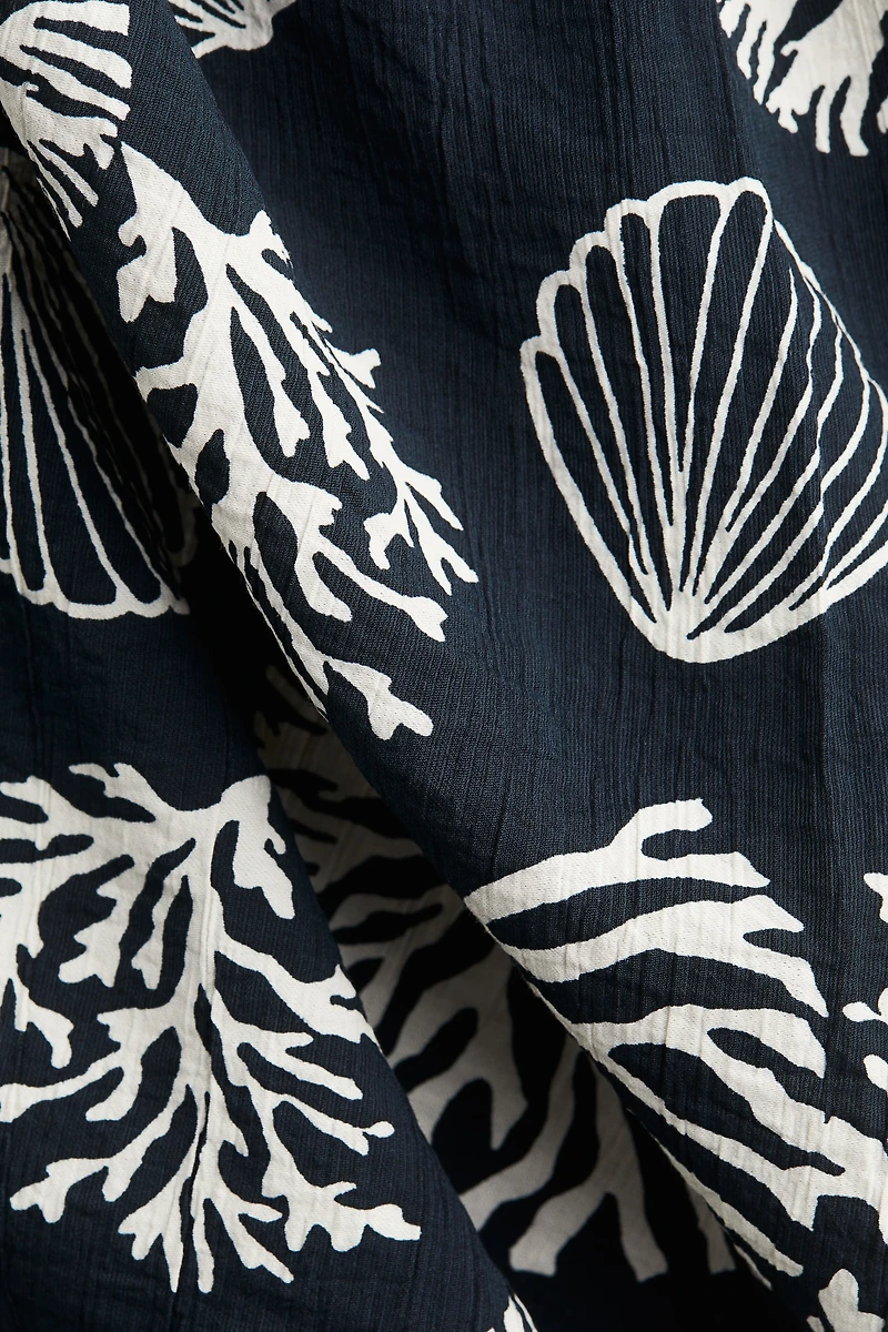 Patterned Wrap-Front Dress
