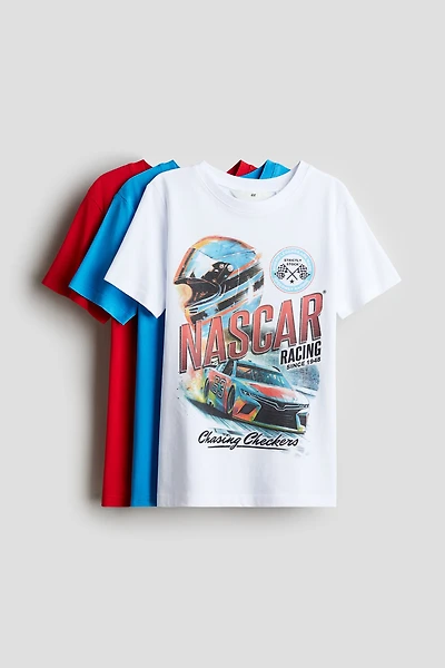 Lot de 3 T-shirts imprimés en coton