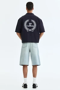 Baggy Twist-Detail Denim Shorts