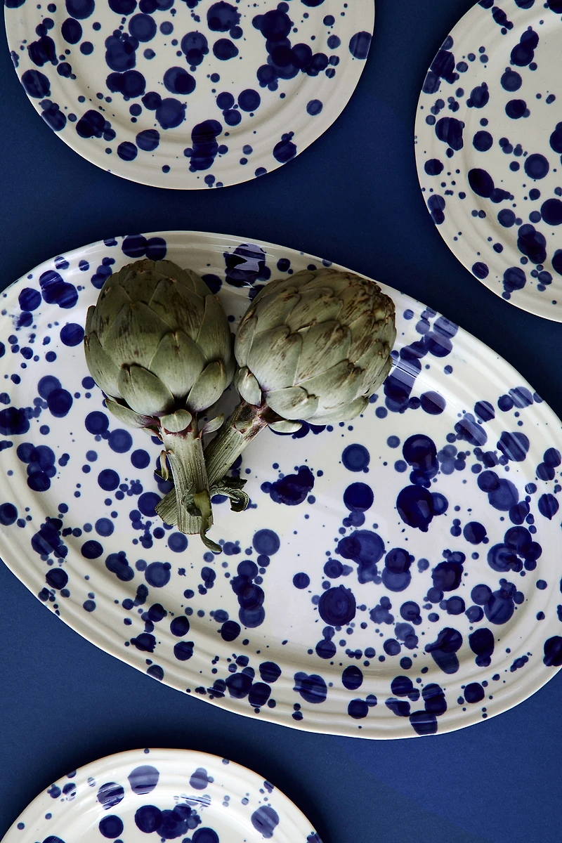 Speckled-Glaze Stoneware Serving Plate
