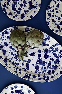 Speckled-Glaze Stoneware Serving Plate