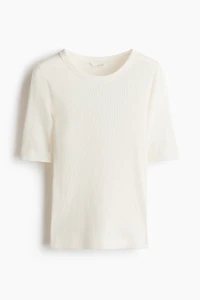 Haut côtelé en soie mélangée