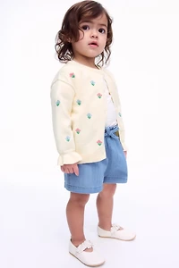Embroidered-Detail Cardigan