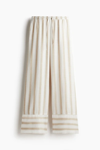 Linen-Blend Drawstring Pants
