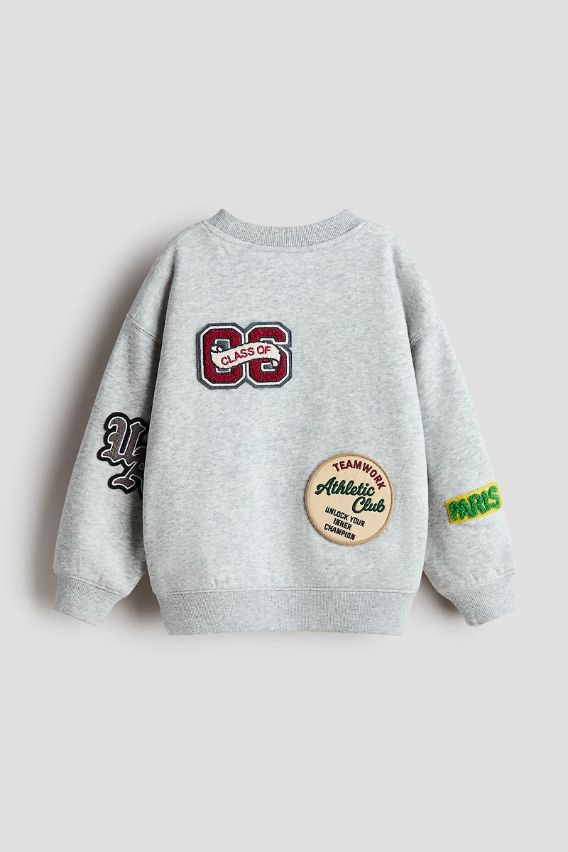 Appliquéd Brushed-Inside Sweatshirt