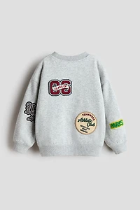 Appliquéd Brushed-Inside Sweatshirt