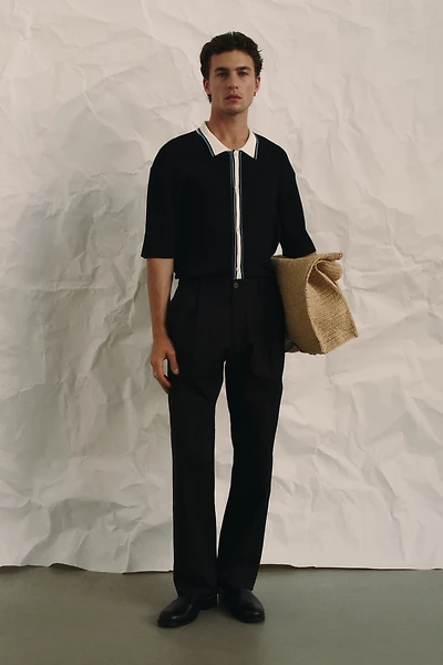 Relaxed-Fit Tailored Linen-Blend Pants