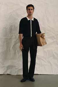 Relaxed-Fit Tailored Linen-Blend Pants