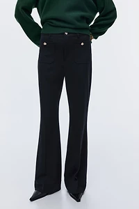 Pantalon évasé en sergé