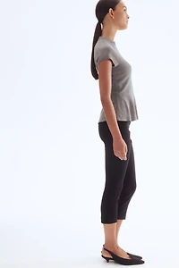 Fine-Knit Peplum Top