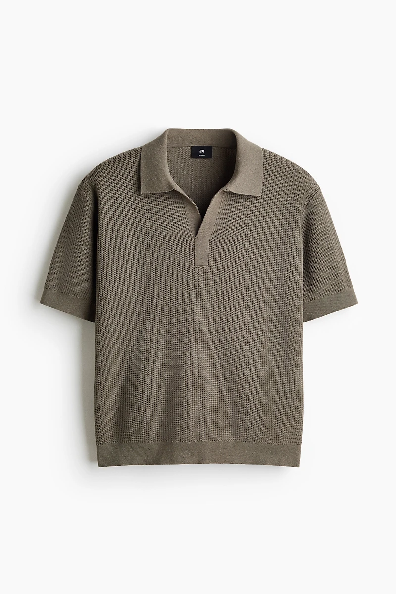 Polo coupe classique en tricot torsadé