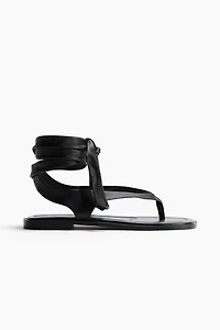 Tie-detail leather sandals