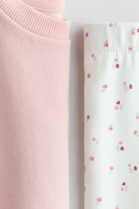 2-Piece Ruffle-Detail Cotton Set