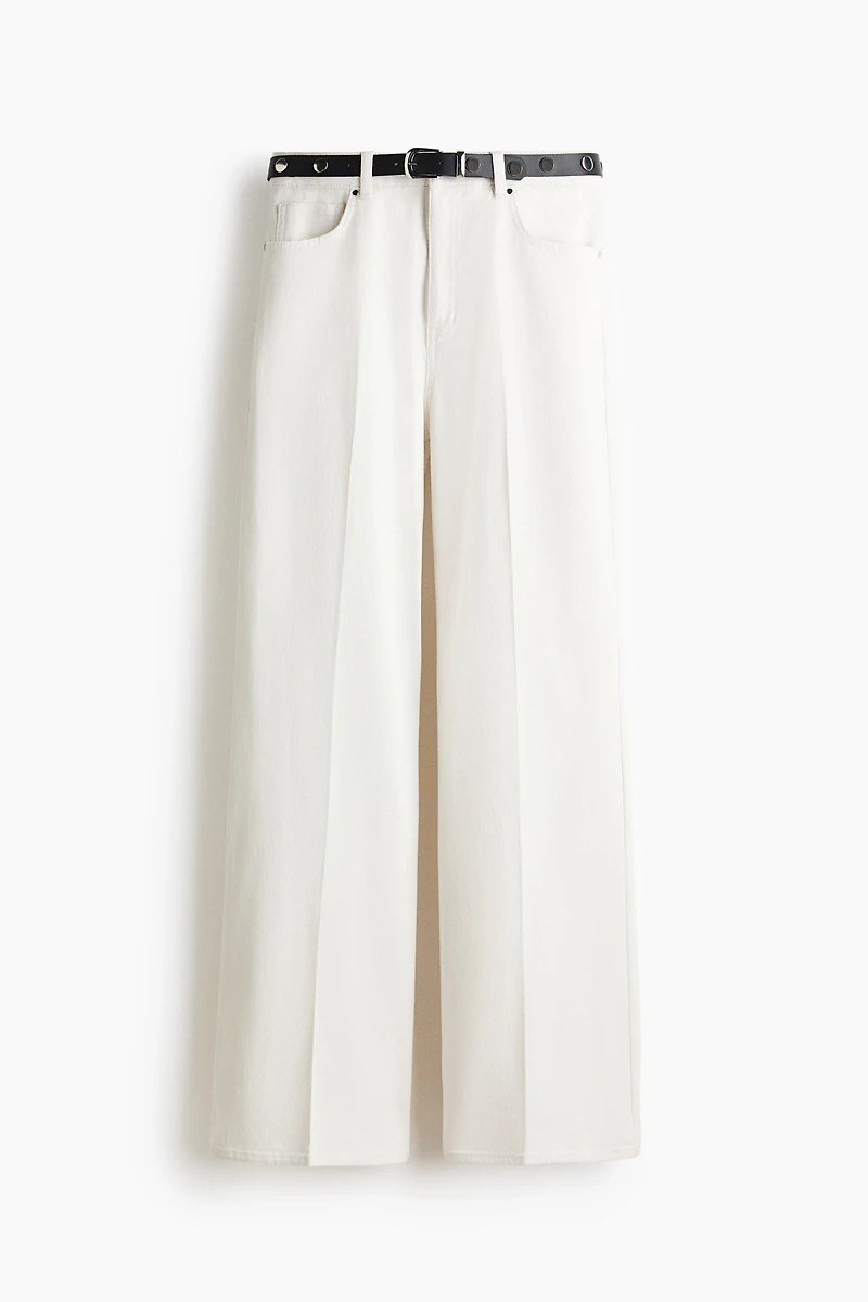 Belted Bootcut Pants