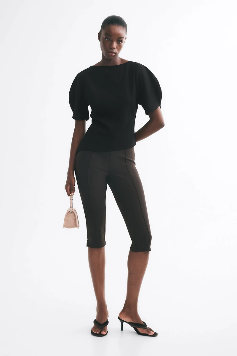 Puff-Sleeved Asymmetric Top