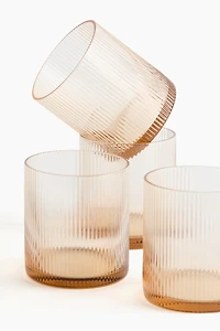 Lot de 4 verres à eau rainurées