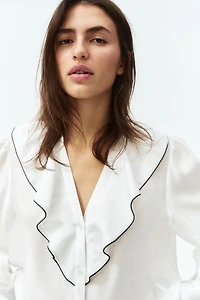 Flounce-Trimmed Blouse
