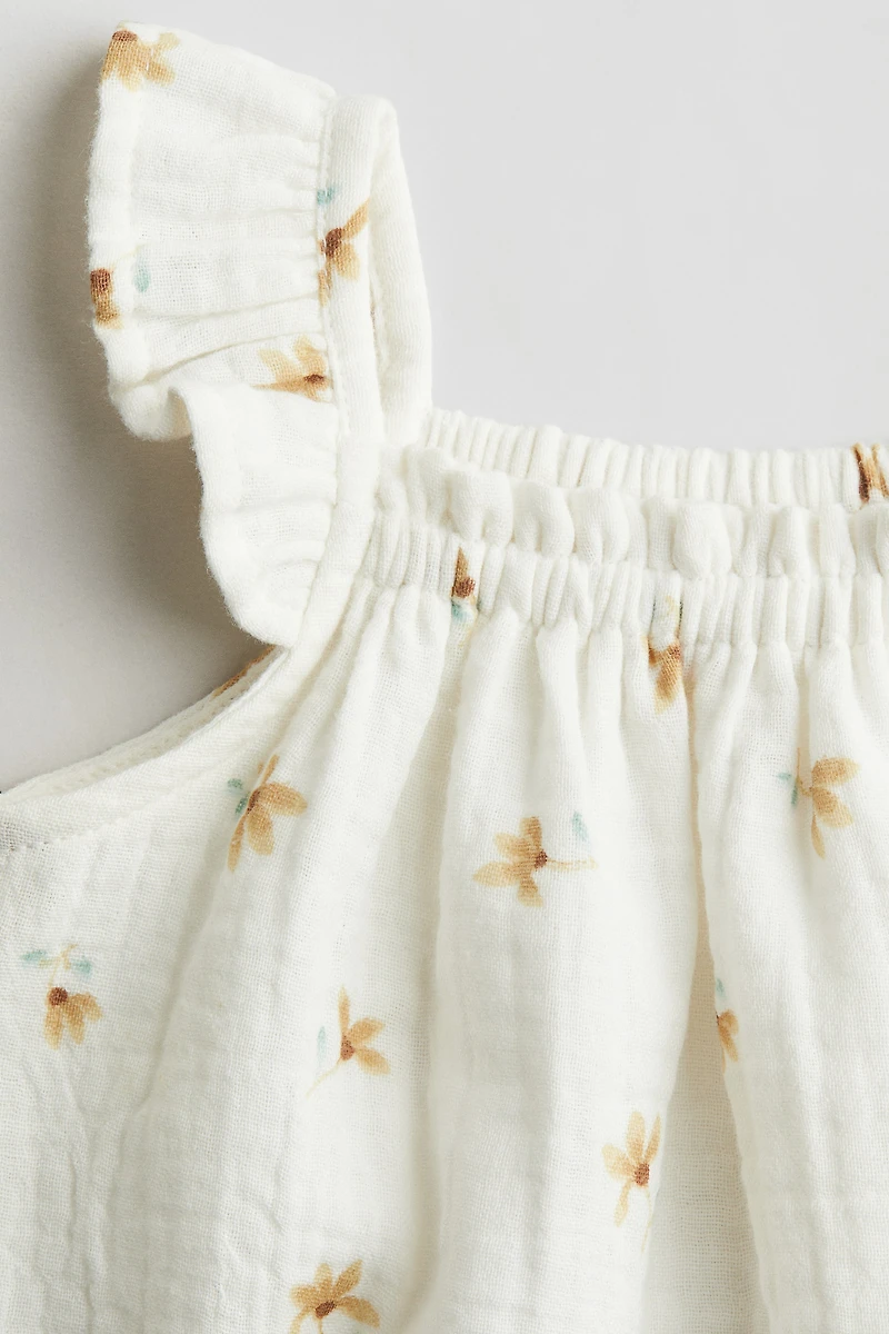 Patterned Muslin Romper Suit