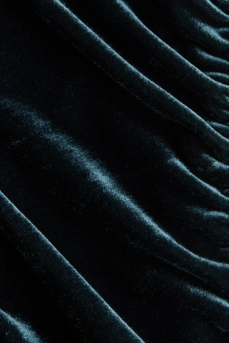 Draped Velour Mini Dress