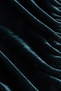 Draped Velour Mini Dress
